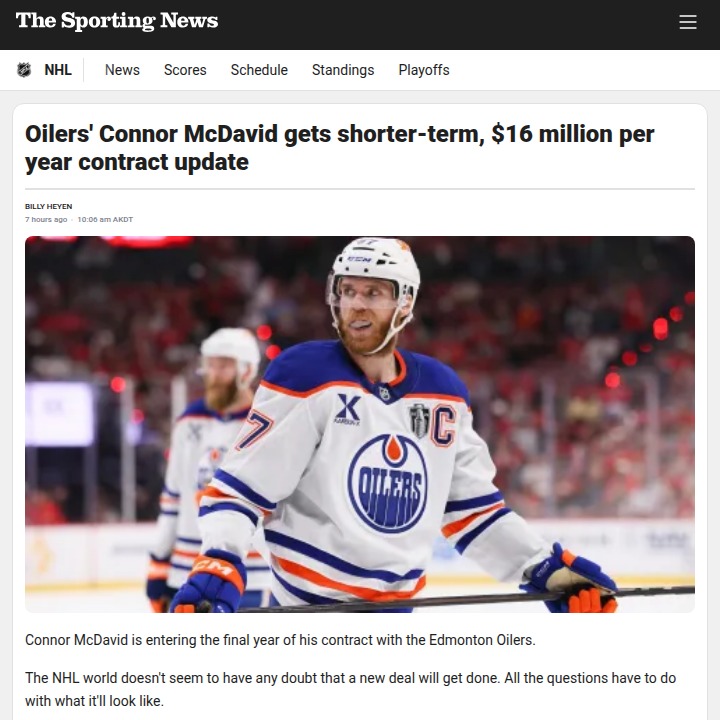 McDavid’s Next Move: Short Deal, Big Bucks?