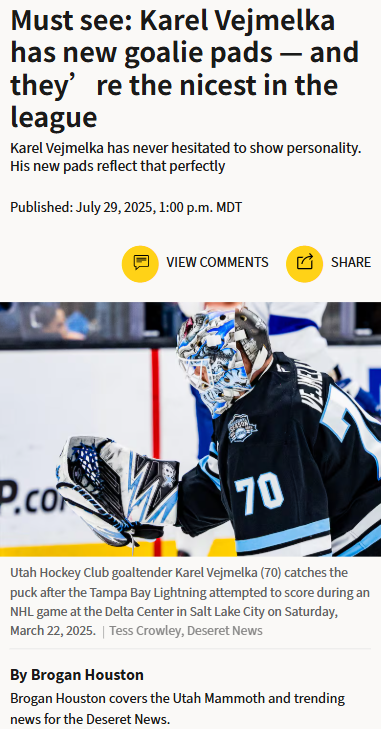 Veggie’s Pads: Best Goalie Look Ever?