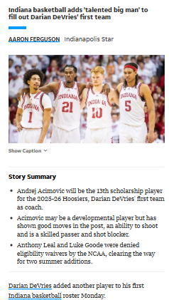 Indiana hoops lands skilled 6'11" freshman