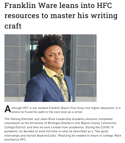 Franklin’s Detroit journey: From HFC to future novelist