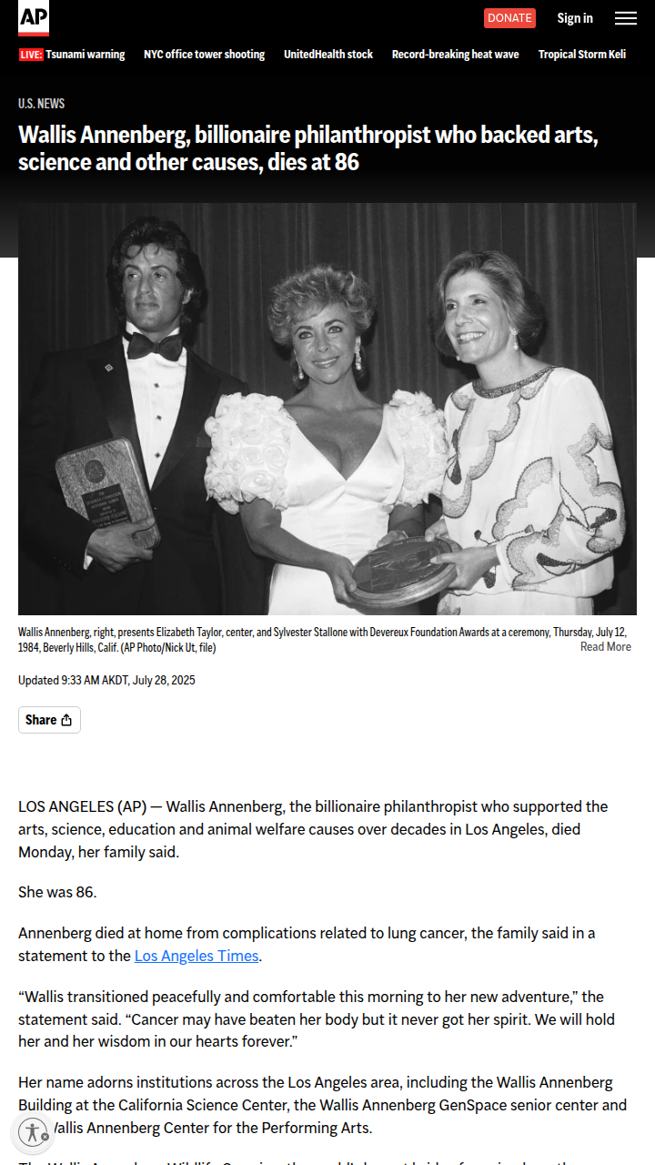 Wallis Annenberg’s legacy shapes LA