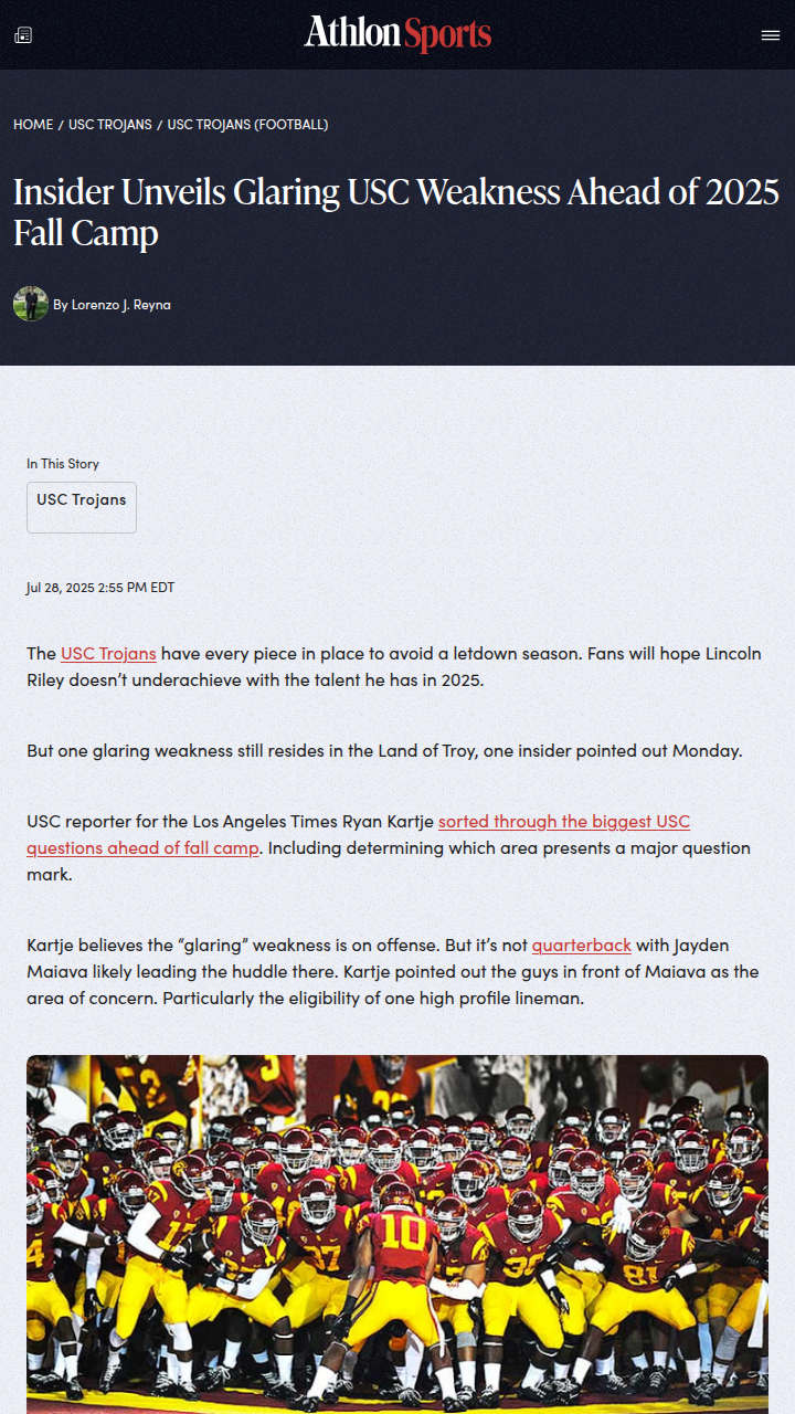 USC’s O-line shakeup could define 2025 season