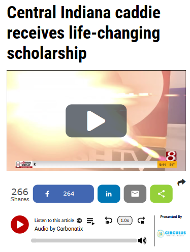 Indianapolis caddie’s big win: Full ride to IU!