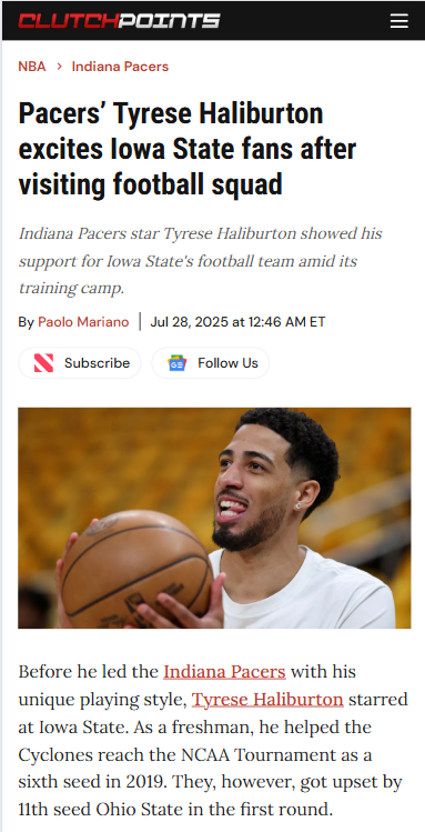 Tyrese Haliburton’s Iowa State homecoming
