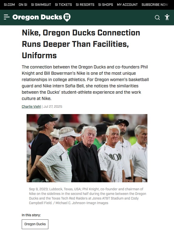 How Nike shapes life for Oregon Ducks