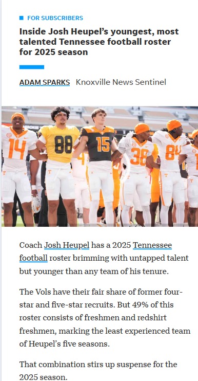Tennessee’s bold bet on youth for 2025