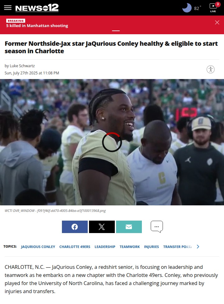 Northside’s Conley makes big comeback in Charlotte