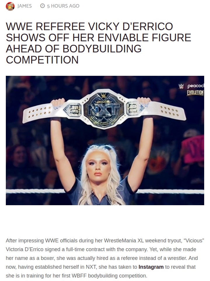 Vicious Victoria’s Big Flex: Ref to Bodybuilder?