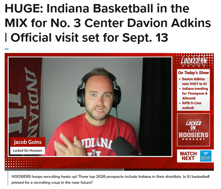 Indiana hoops eyes top center Adkins
