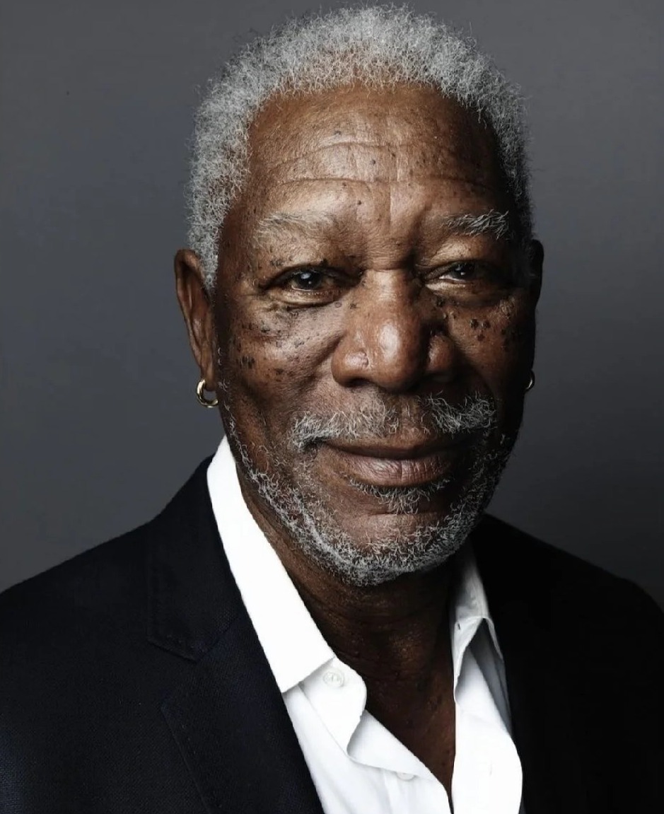 Morgan Freeman rocks those gold earrings for more than drip