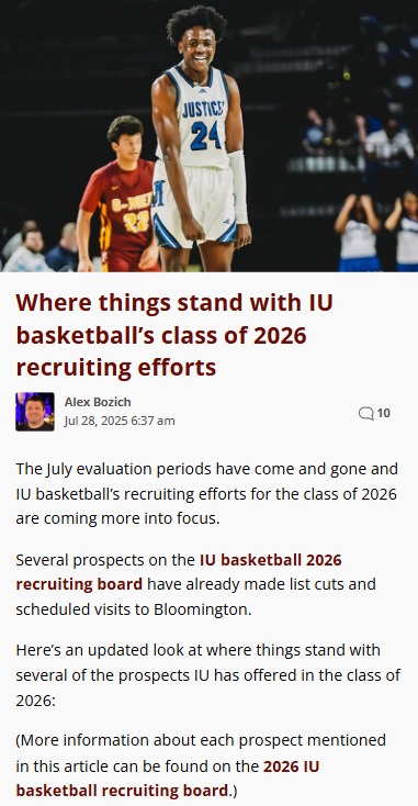 IU basketball’s 2026 recruiting race heats up