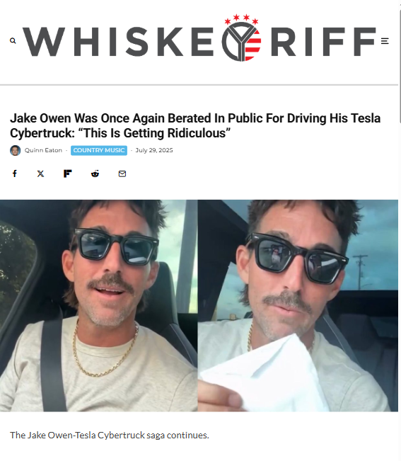 Jake Owen’s Cybertruck Drama IRL