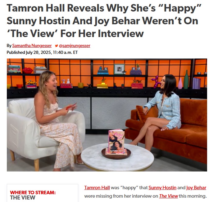 Tamron Hall Spills Tea on ‘The View’ Absence 🍵
