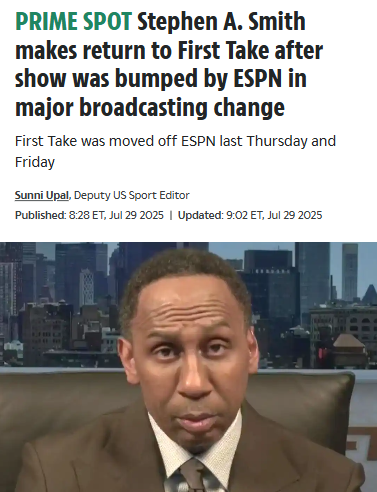 Stephen A. Back on First Take! 👀