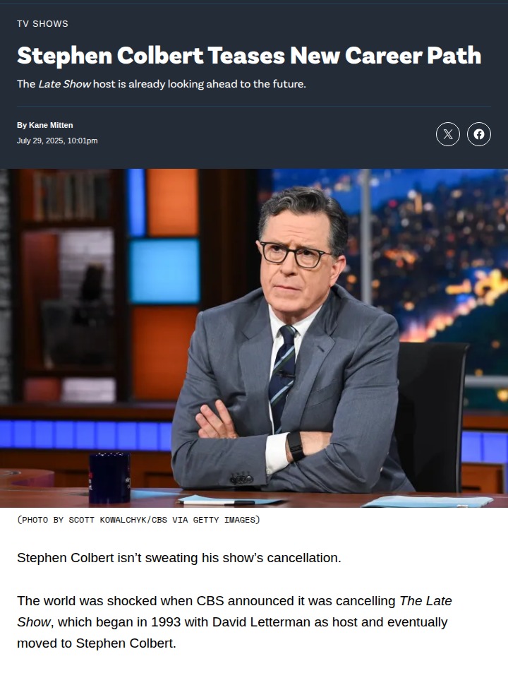 Colbert Hints at Podcasting Move 👀