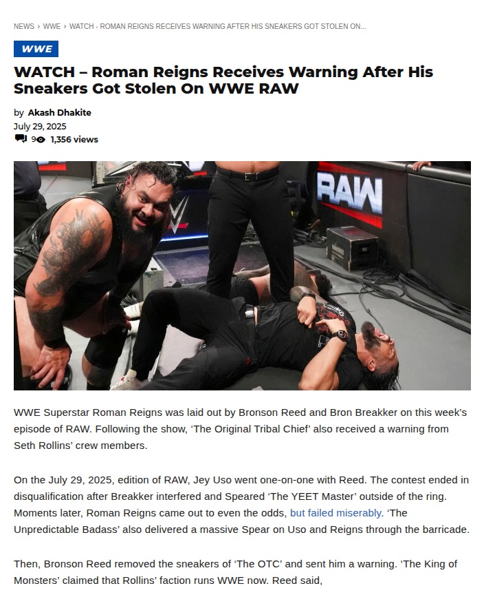 Roman’s Kicks Stolen—RAW Chaos Heats Up!