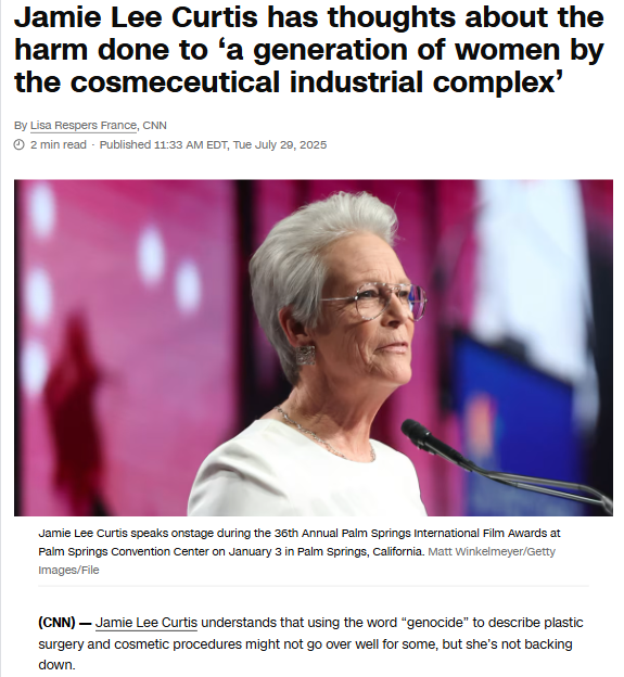 Jamie Lee Curtis Calls Out Beauty Standards
