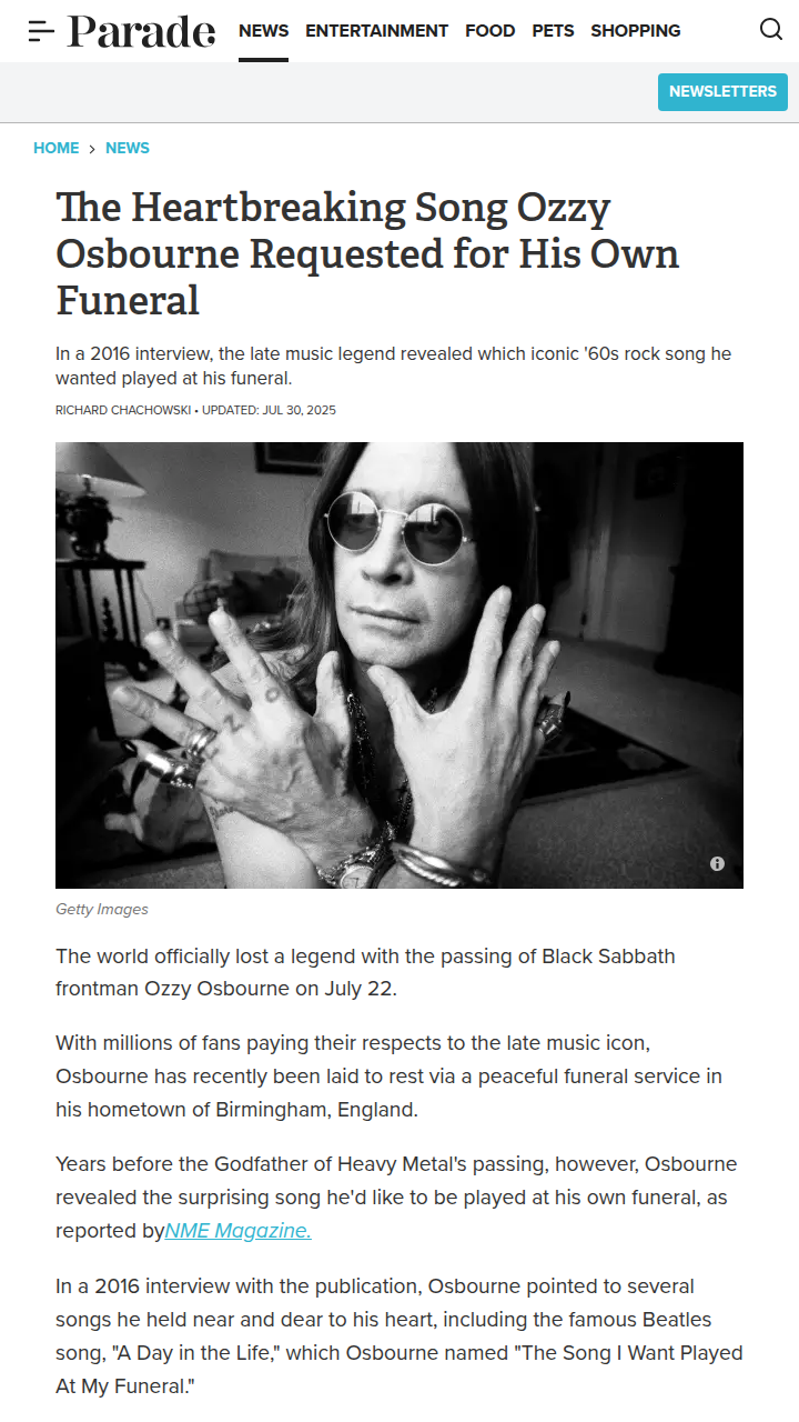 Ozzy’s Funeral Song Twist 🎸