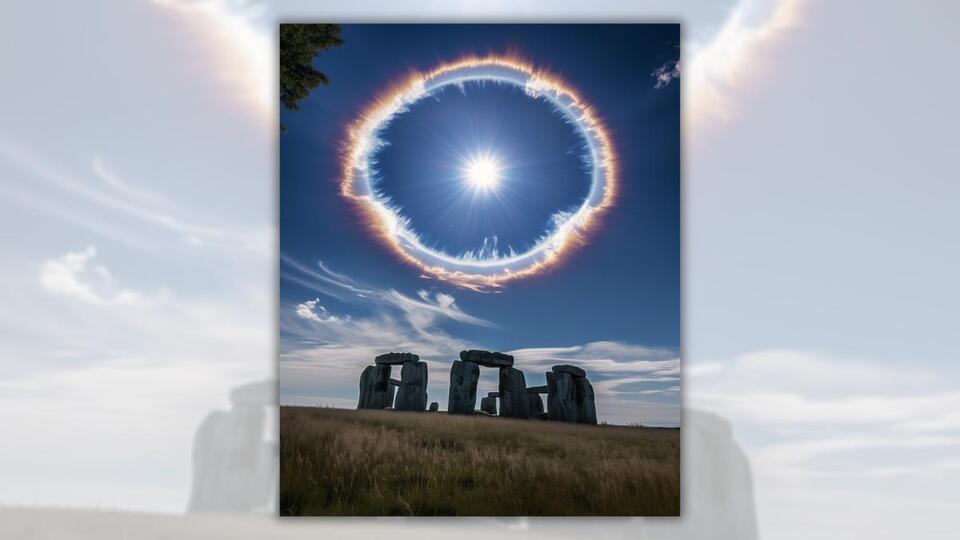 Stonehenge Solar Halo Drama 🌈