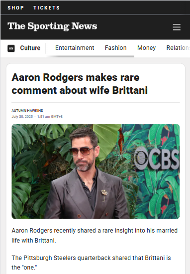Aaron Rodgers Gets Real About His Wife