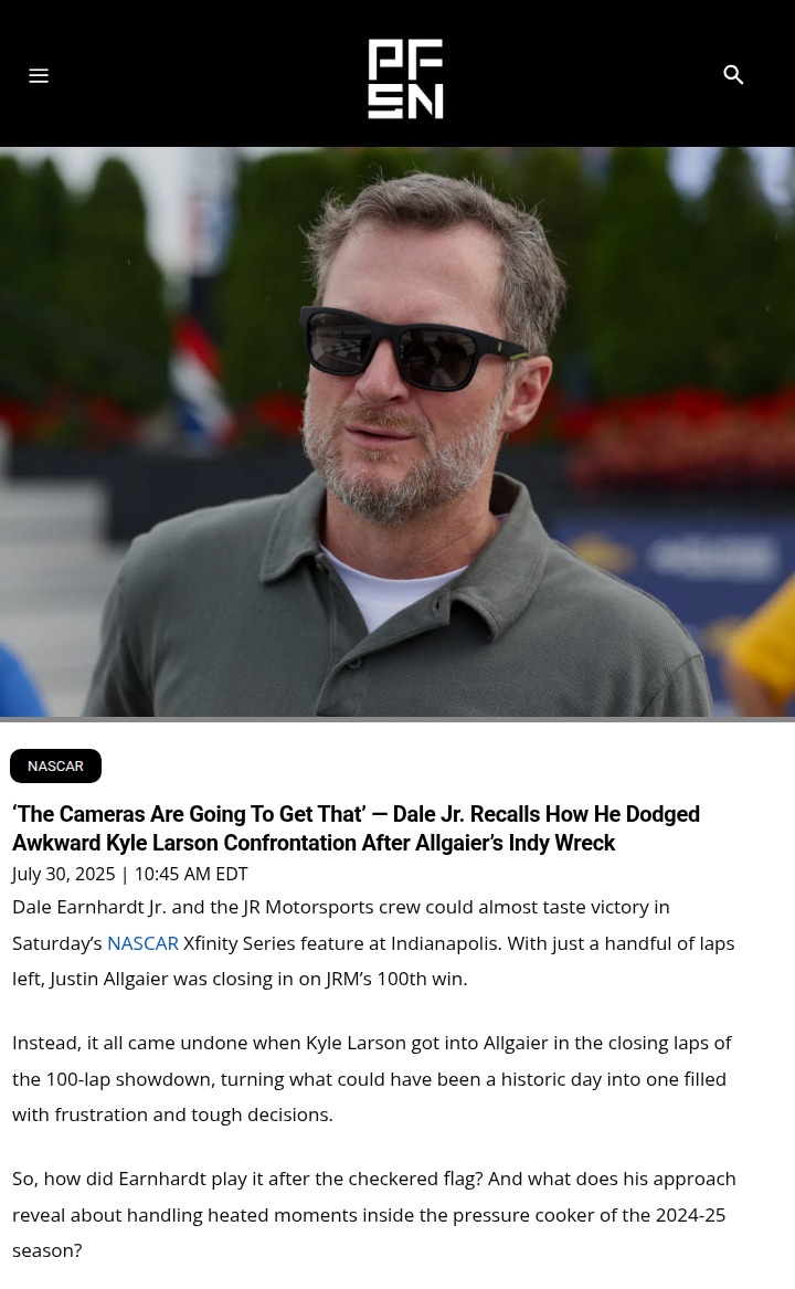 Dale Jr. cools tempers after Indy drama