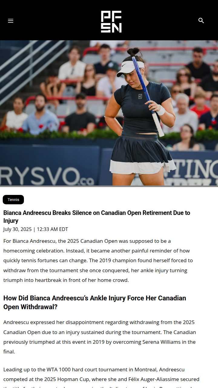 Bianca’s Montreal Heartbreak: Injury Strikes Again