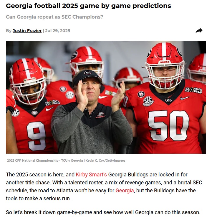How Georgia’s 2025 football season could shake up