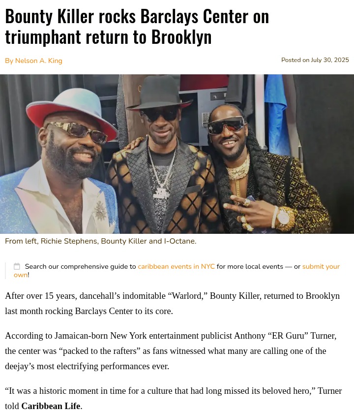 Bounty Killer’s epic Brooklyn comeback