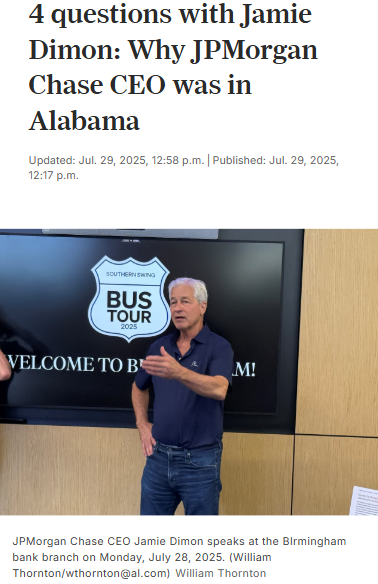 Jamie Dimon brings big bank talk to Birmingham
