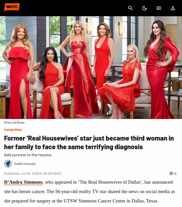 Dallas reality star faces family cancer battle