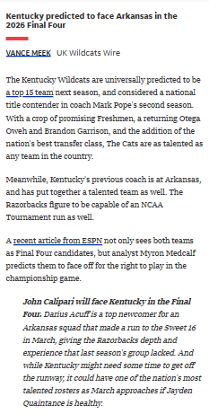 Coach Cal vs. The Cats: Final Four Showdown?
