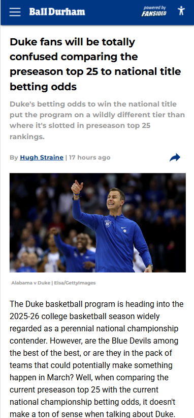 Why Are Duke’s Odds So High This Year?