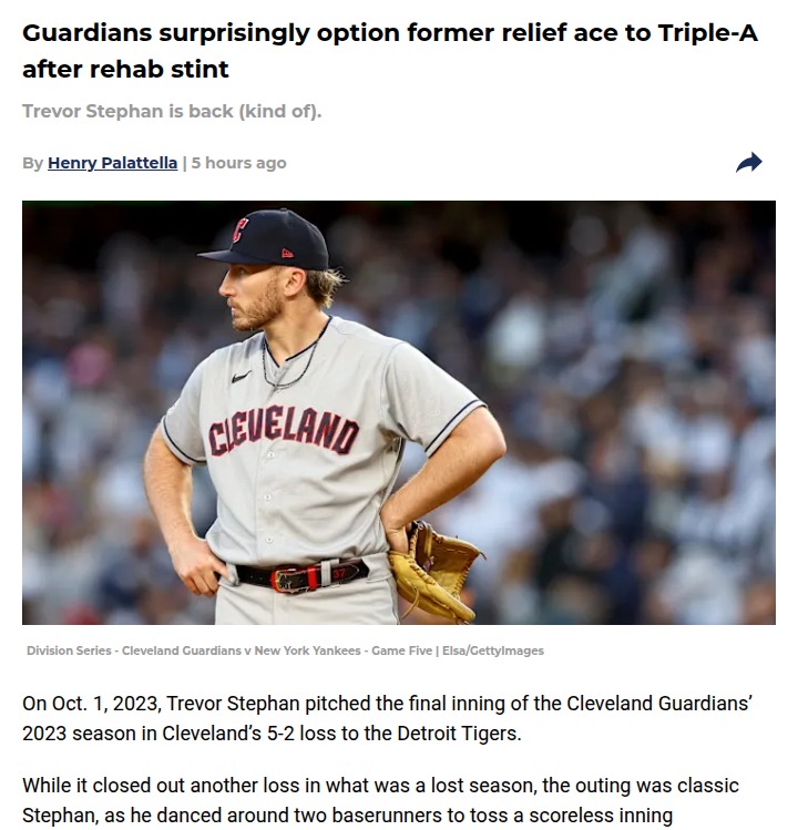 Guardians shake up bullpen plans with Stephan move