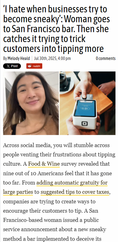 San Francisco bars are switching up tip screens