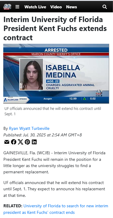 UF’s search for new president hits another snag