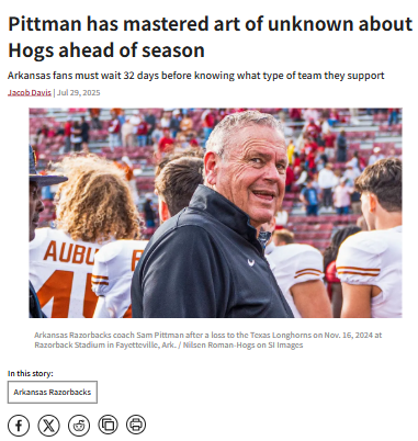 Razorbacks fans left guessing as season nears