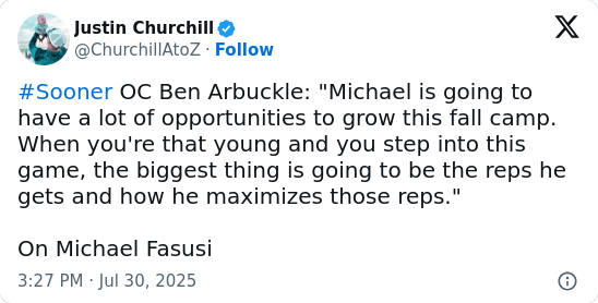 Sooners’ freshman Fasusi could shake up 2025
