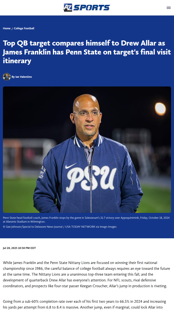Croucher Eyes Allar’s Path at PSU