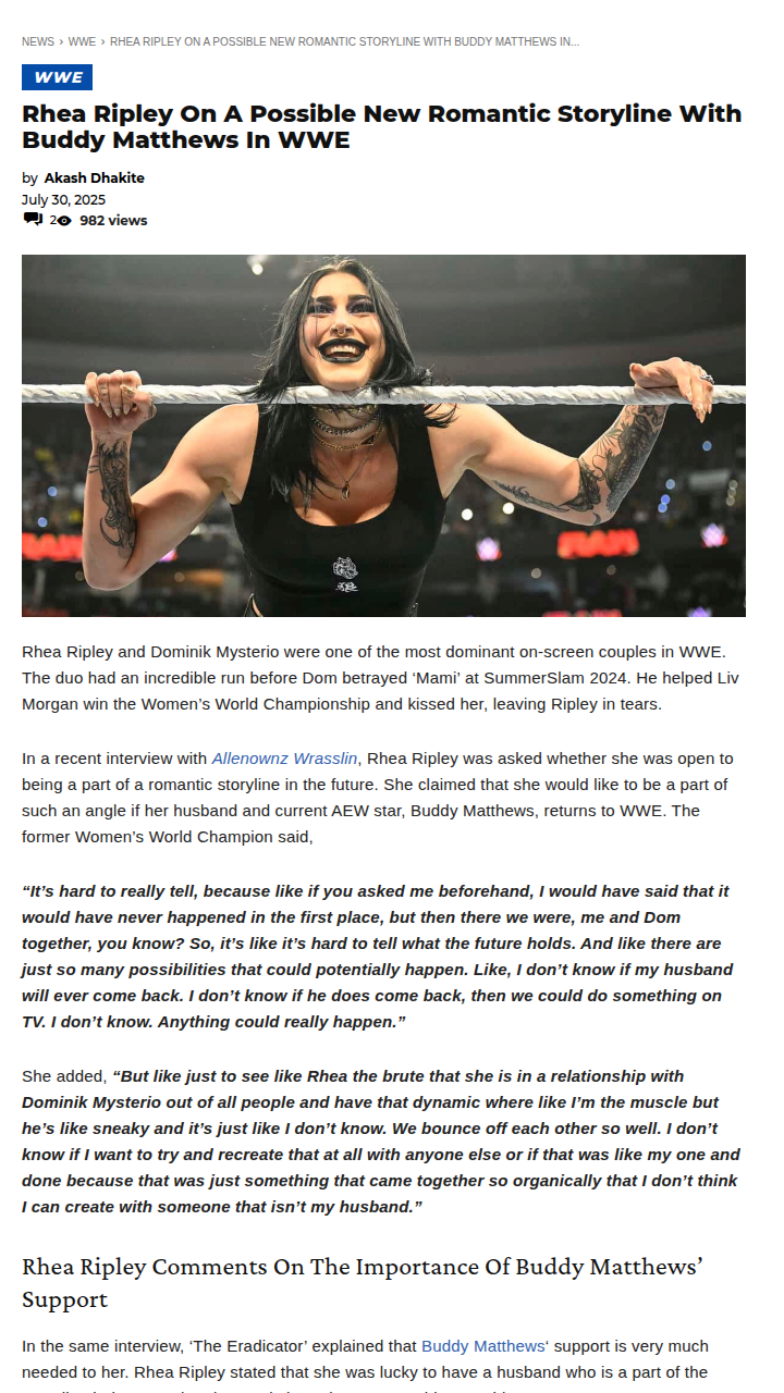 Could Buddy Matthews Join Mami in WWE?