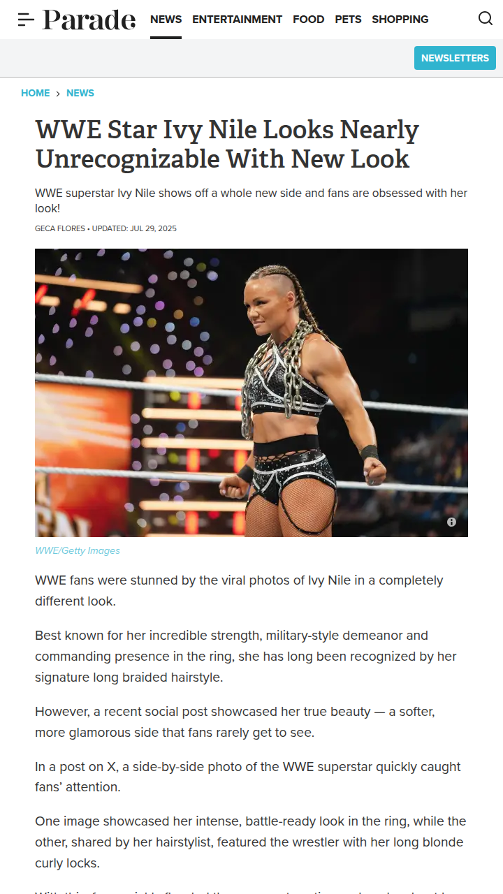 Ivy Nile’s Stunning Makeover Shocks WWE Fans