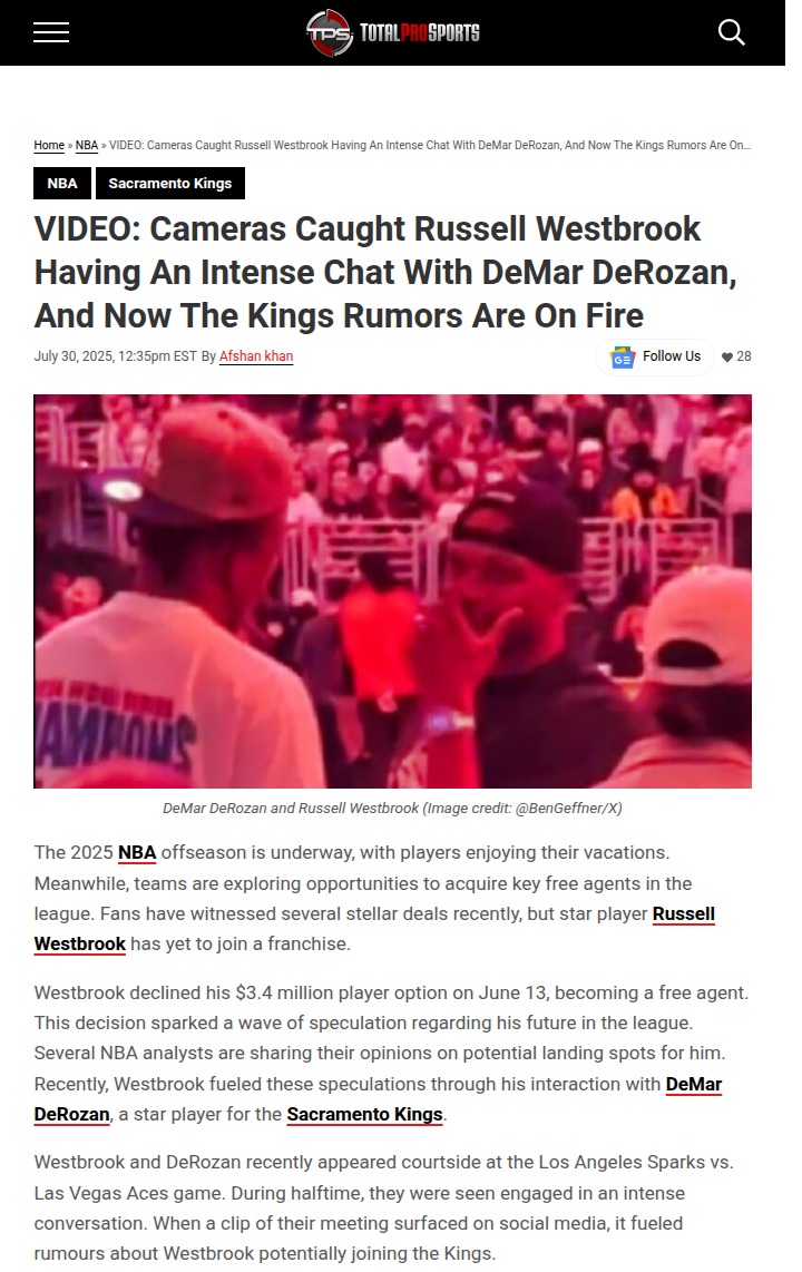 Westbrook & DeRozan: Kings Superteam Brewing?