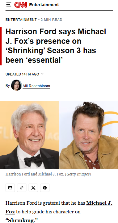 Harrison Ford Praises Michael J. Fox’s Impact 🙌