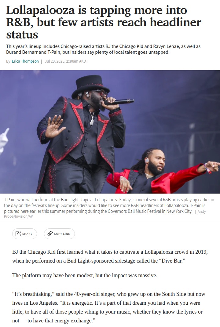 Why isn’t R&B headlining Lollapalooza?