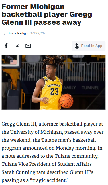 Remembering Gregg Glenn III: A Wolverine Gone Too Soon