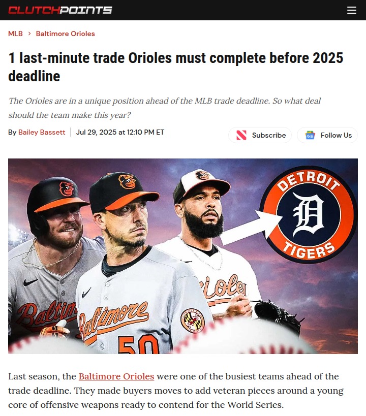 O’s Deadline Dilemma: Sell or Hold?
