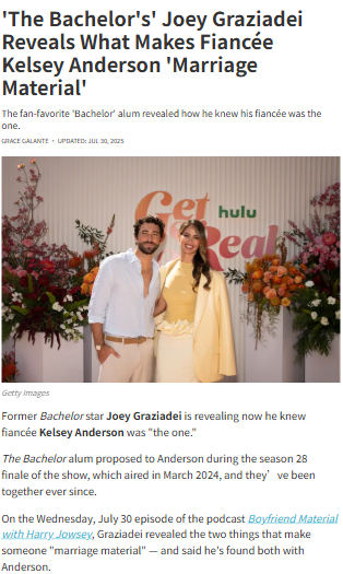 Joey G Spills Why Kelsey’s ‘The One’