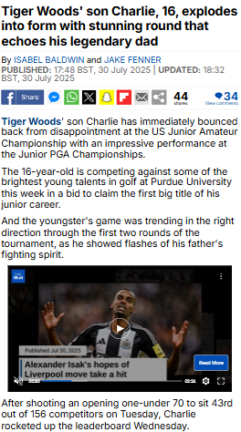 Charlie Woods Channels Tiger at Junior PGA