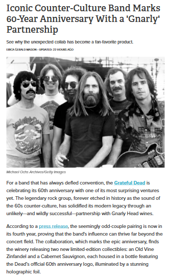 Grateful Dead Drops Wine for 60th!
