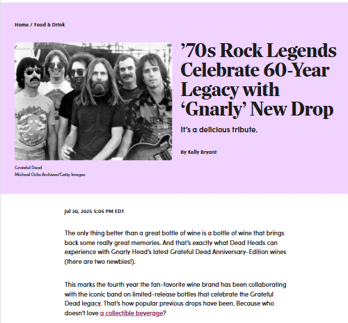 Grateful Dead’s New Wine Drop Is Pure Vibes
