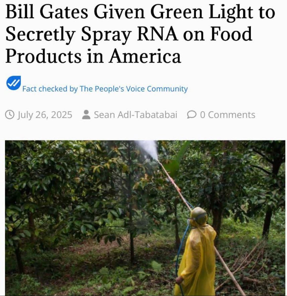 Did Bill Gates Really Spray RNA on Our Food?